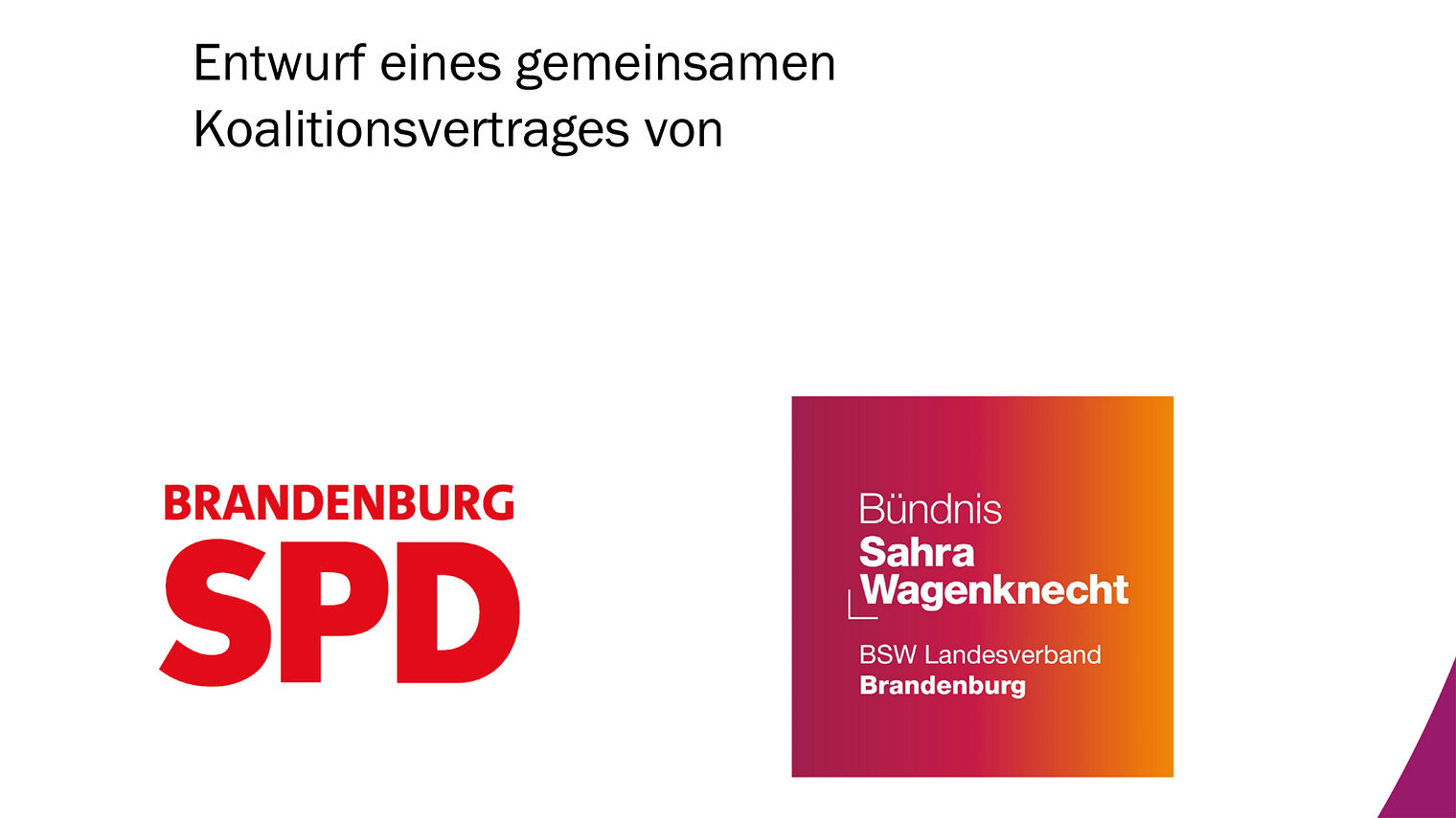 Koalitionsvertrag SPD BSW