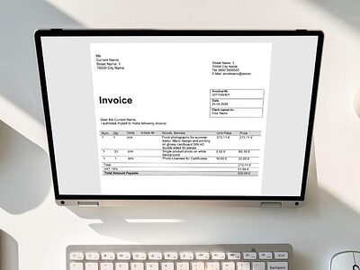 Laptop mit E-Rechnung