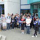 Die Klasse 9 der Sachsendorfer Oberschule vor dem BTZ.