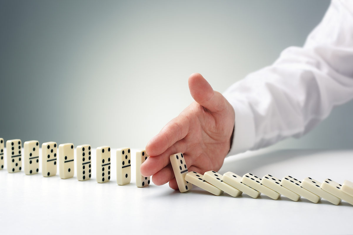 Reihe Domino stop
