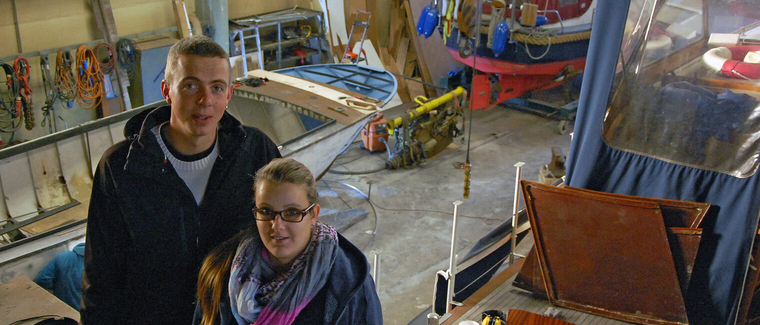Im Yachtzentrum Dahme-Spree in der Werftstraße (Niederlehme) herrscht im Winter Hochkonjunktur. Die Boote stapeln sich, kein Liegeplatz auf dem rund 6.000 Quadratmeter großen Gelände ist mehr frei.