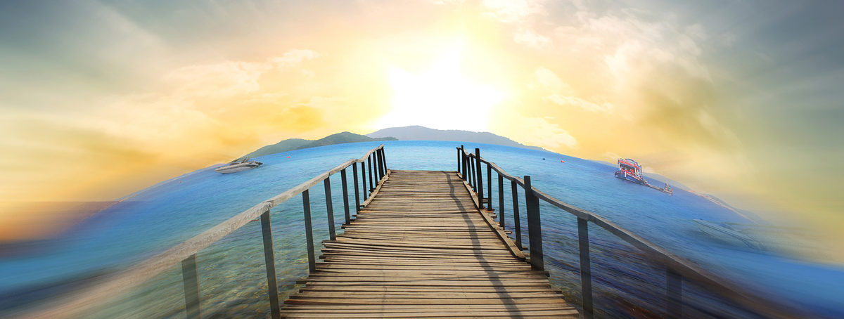 jetty over the beautiful sea with blue sky