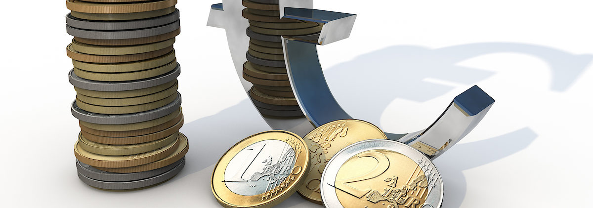 Euro Sign with differnt Euro Coins