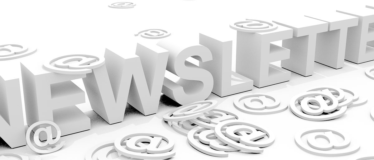 The word newsletter surrounded by alias @ signs Schlagwort(e): newsletter, news, letter, new, message, @, mail, e-mail, email, communication, information, offer, sale, journalism, commercial, business, advertisement, commercial