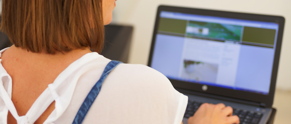 Internet,Hompage,Eine Frau arbeitet am PC