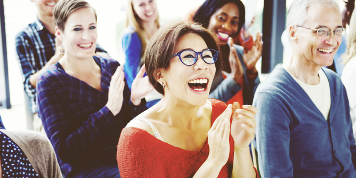 Applaus, Gruppe, Publikum, Lachen