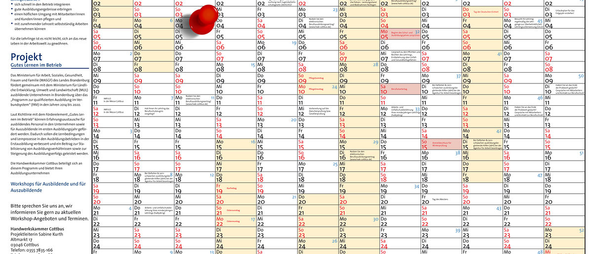 Ausbildungskalender Serie 4. März