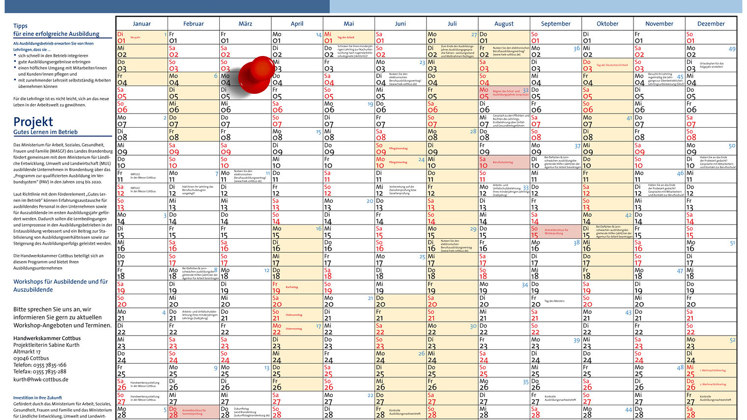 Ausbildungskalender Serie 4. März 