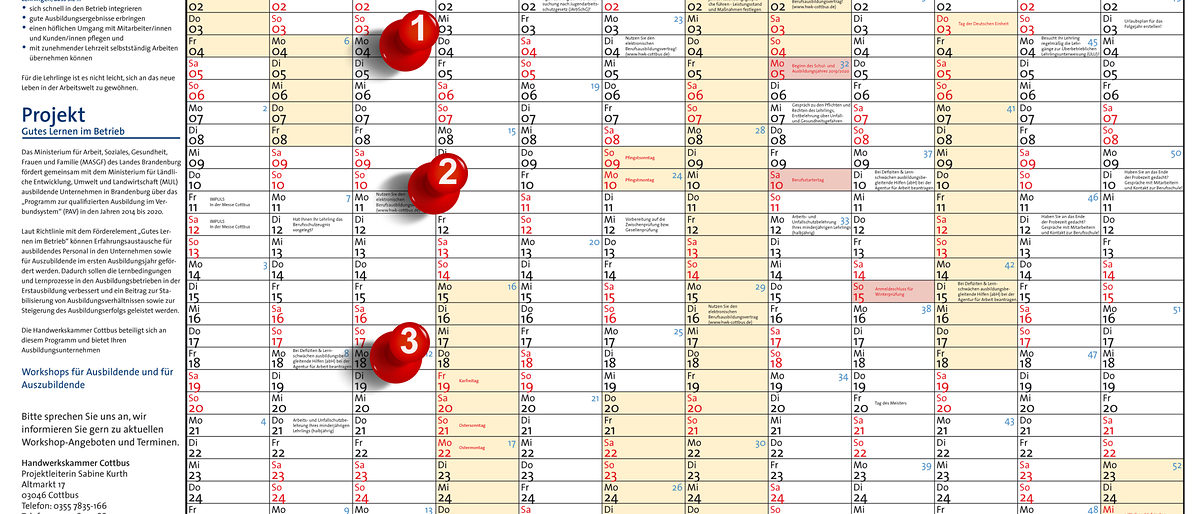 Ausbildungskalender März 2019