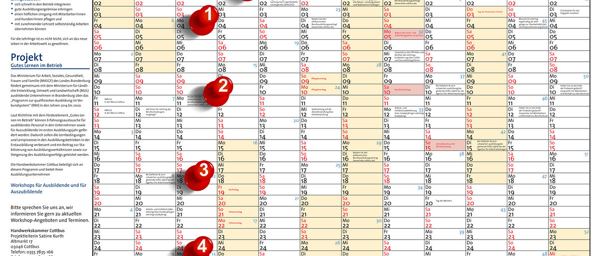 Ausbildungskalender 1. April 2019