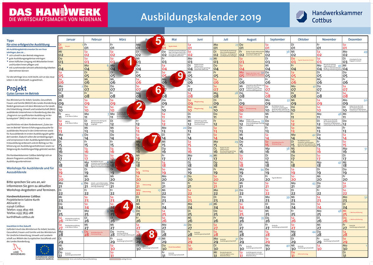 Ausbildungskalender Mai 2019 Serie Teil 9