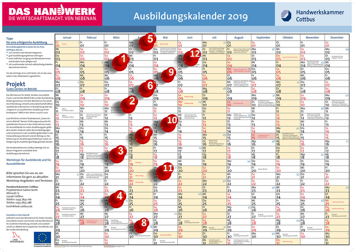 Ausbildungskalender Serie 12