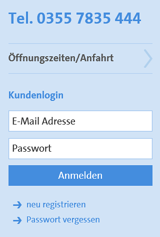 Passwort vergessen Kundenportal