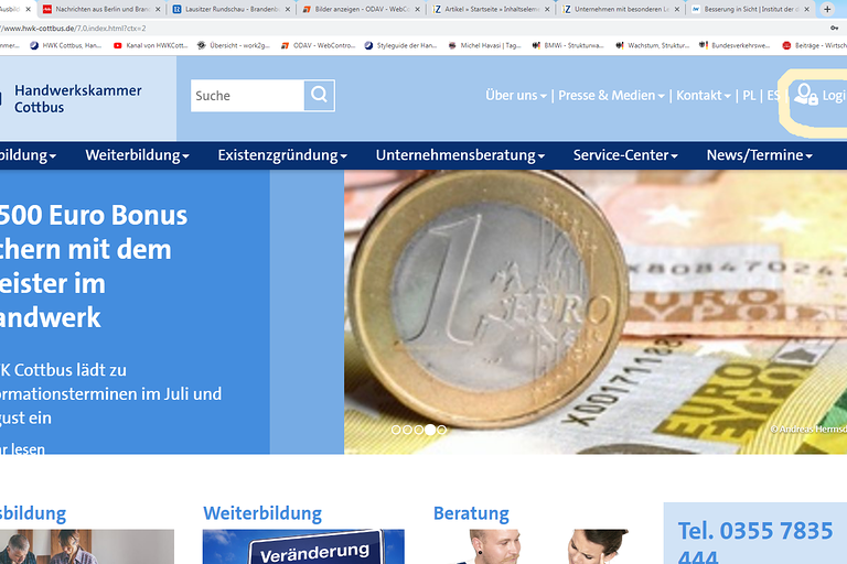 Log In Kundenportal Handwerkskammer Cottbus