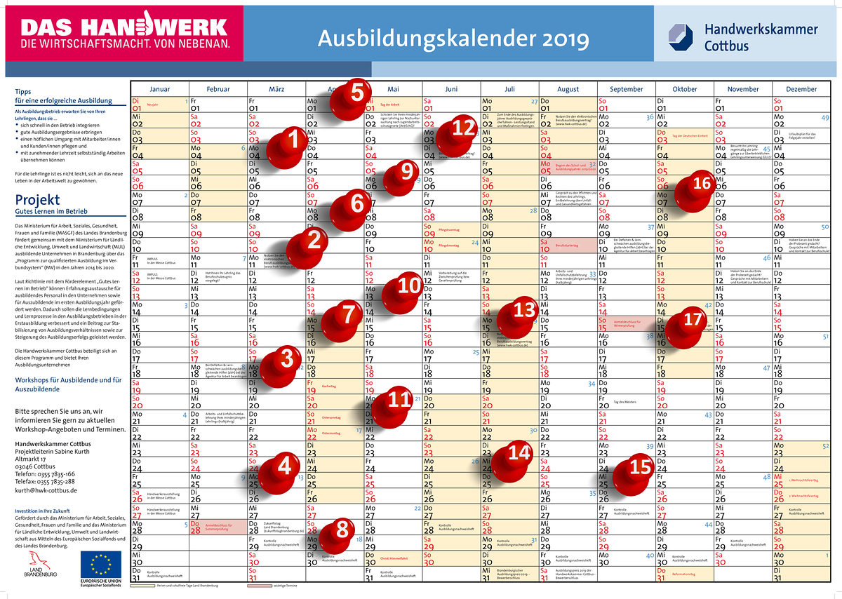 Serie 17 Ausbildungskalender 07 10 19