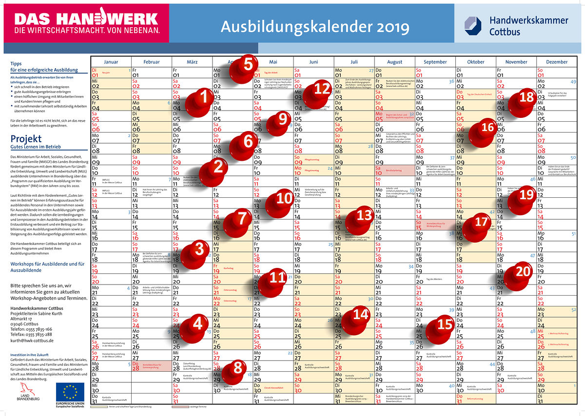 Serie Teil 20 Ausbildungskalender