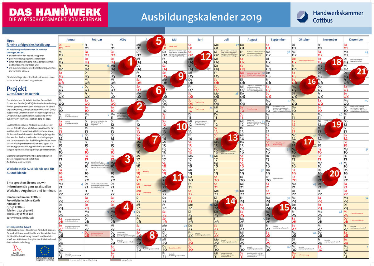 21 Ausbildungskalender Serie